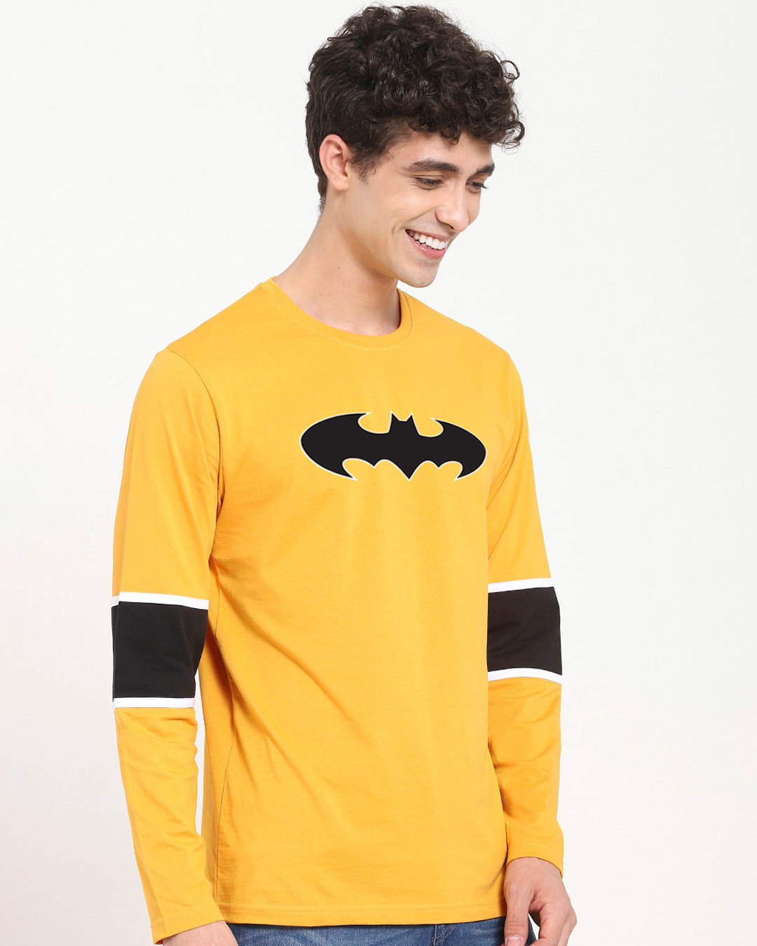 Shop Batman Logo Sleeve Panel T-Shirt-Back