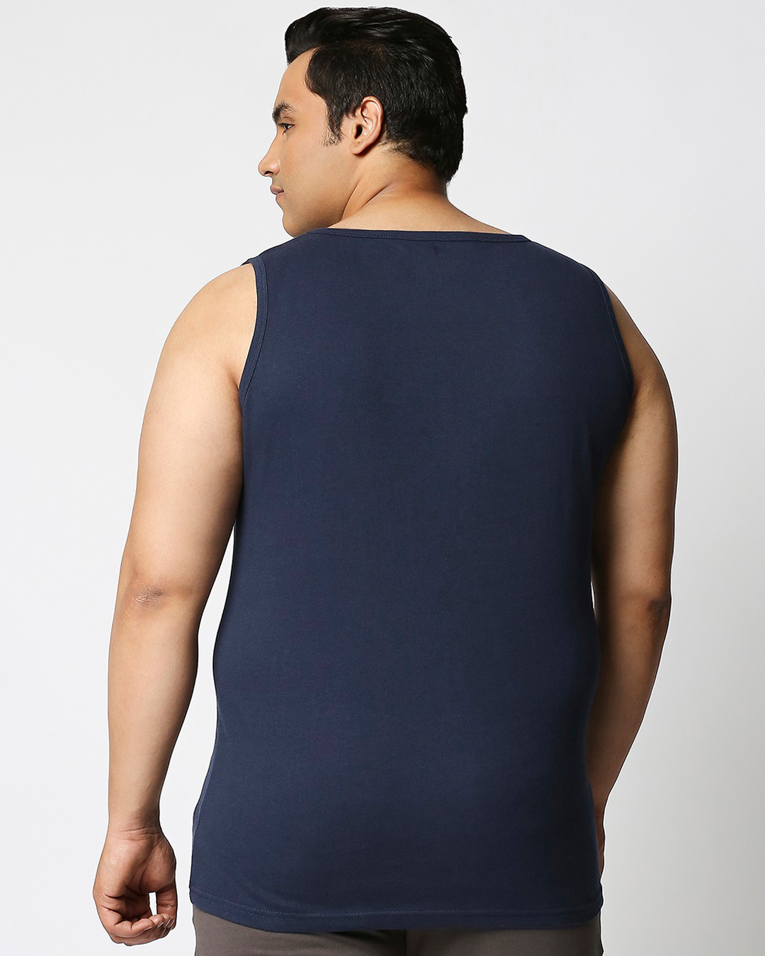 Shop Men's Blue Batman Outline Logo Graphic Printed Plus Size Vest-Back