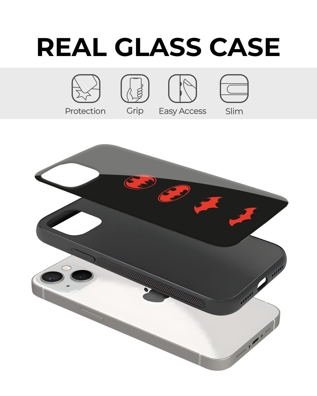 Shop Batman Premium Glass Cover for Apple iPhone 13 Pro-Back