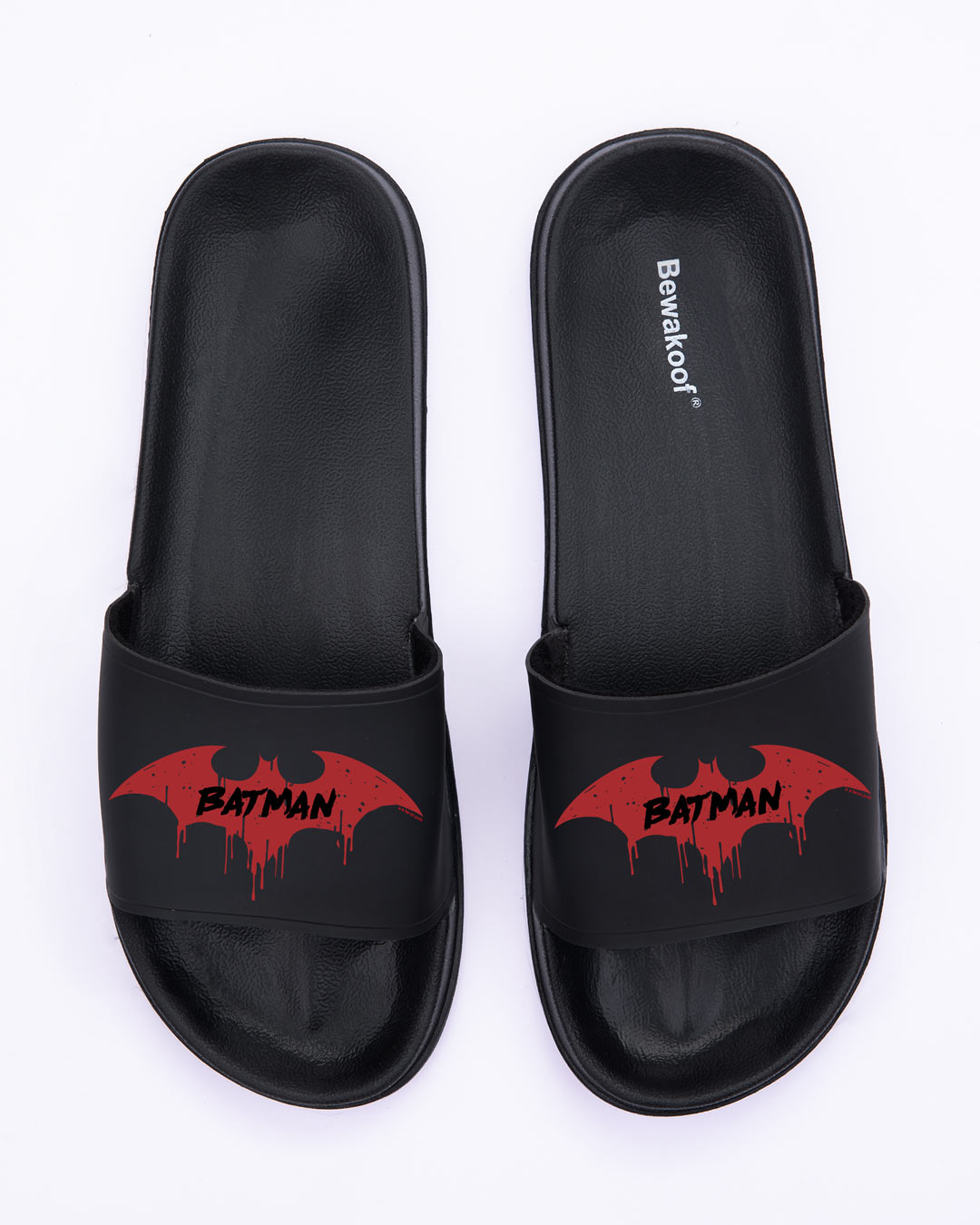 Shop Batman Red Symbol Men's Printed Sliders-Back