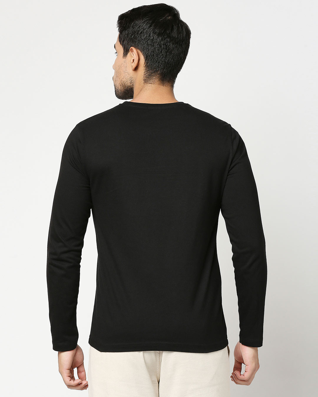 Shop Be A Human Full Sleeve T-Shirt Black-Back