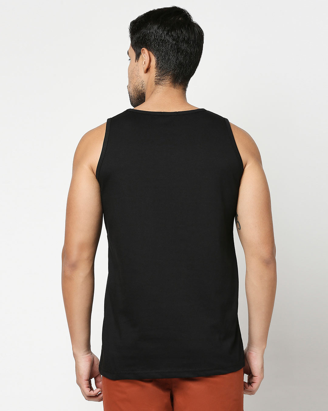Shop Be A Human Round Neck Vest Black-Back