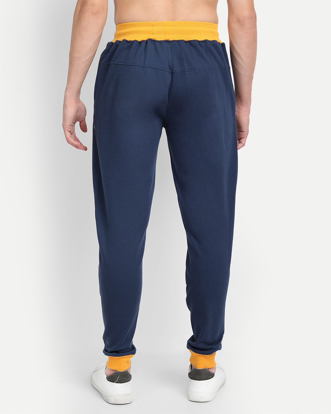 Shop Men's Blue Mid Rise Relaxed Fit Joggers-Back