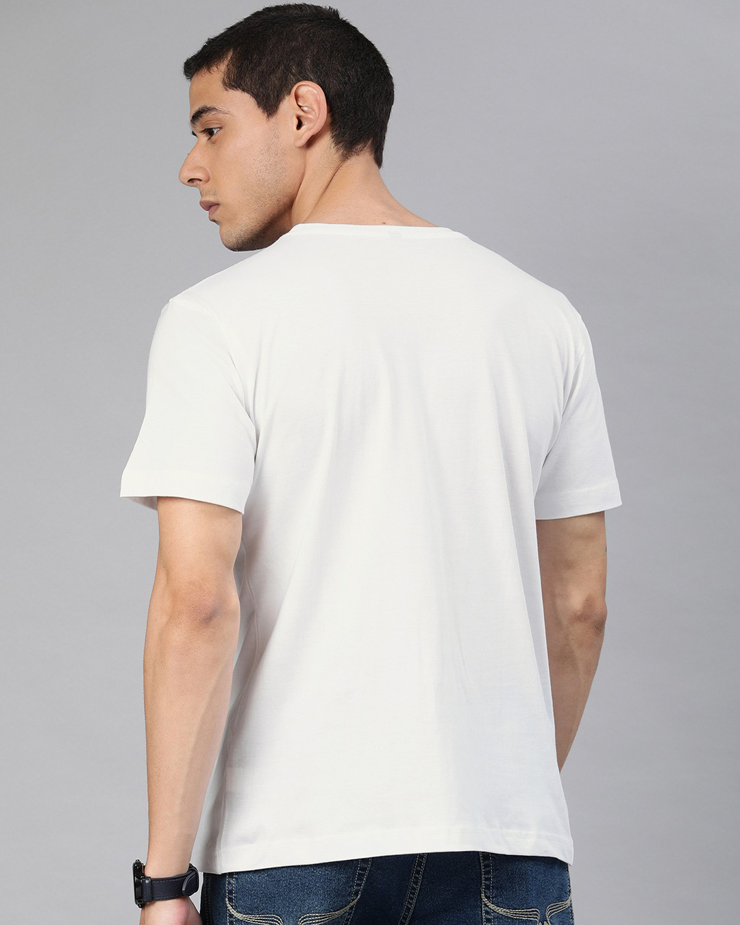 Shop Skull Lines Half Sleeve T Shirt For Men-Back