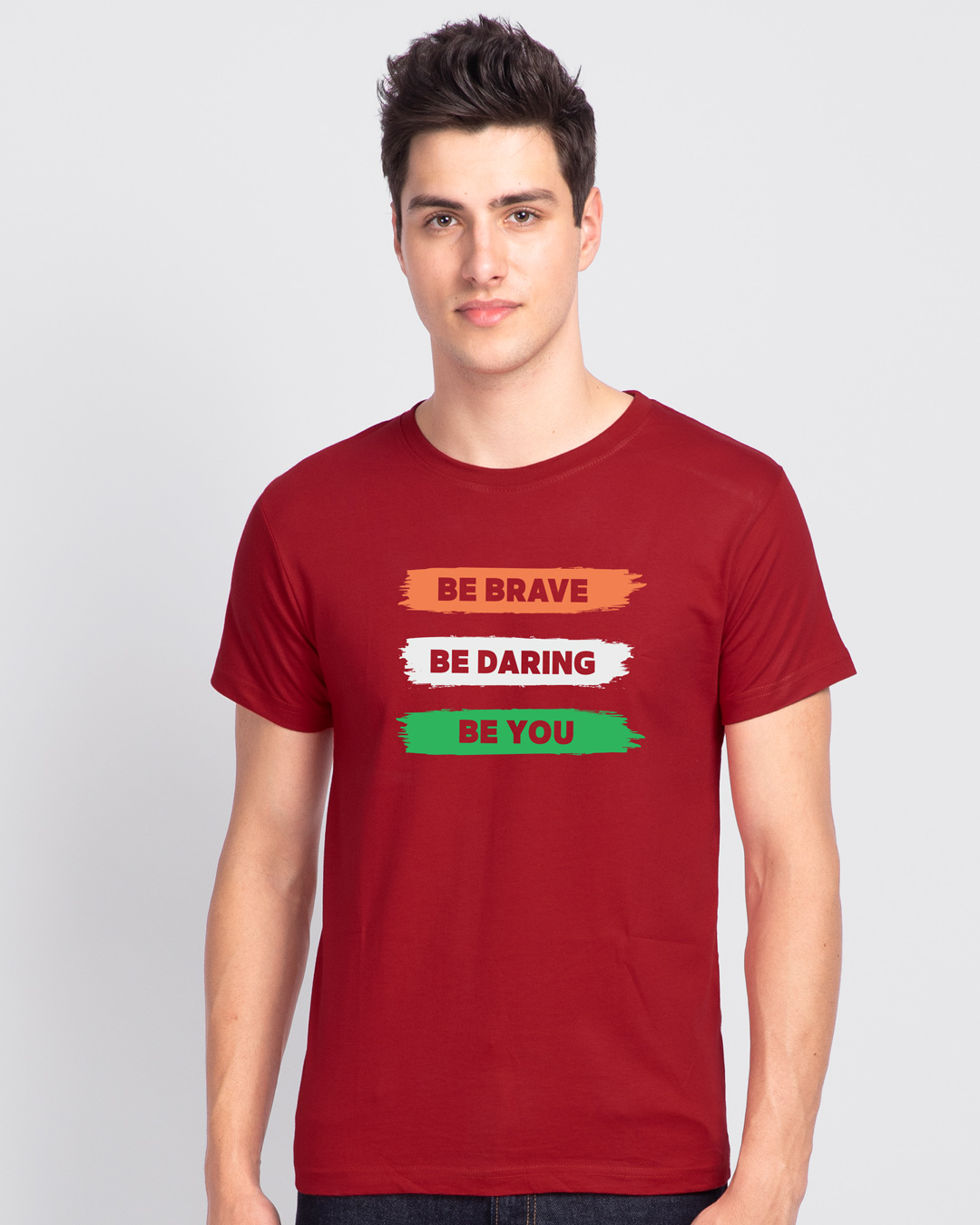 Shop Be Brave Men's T-shirt-Back