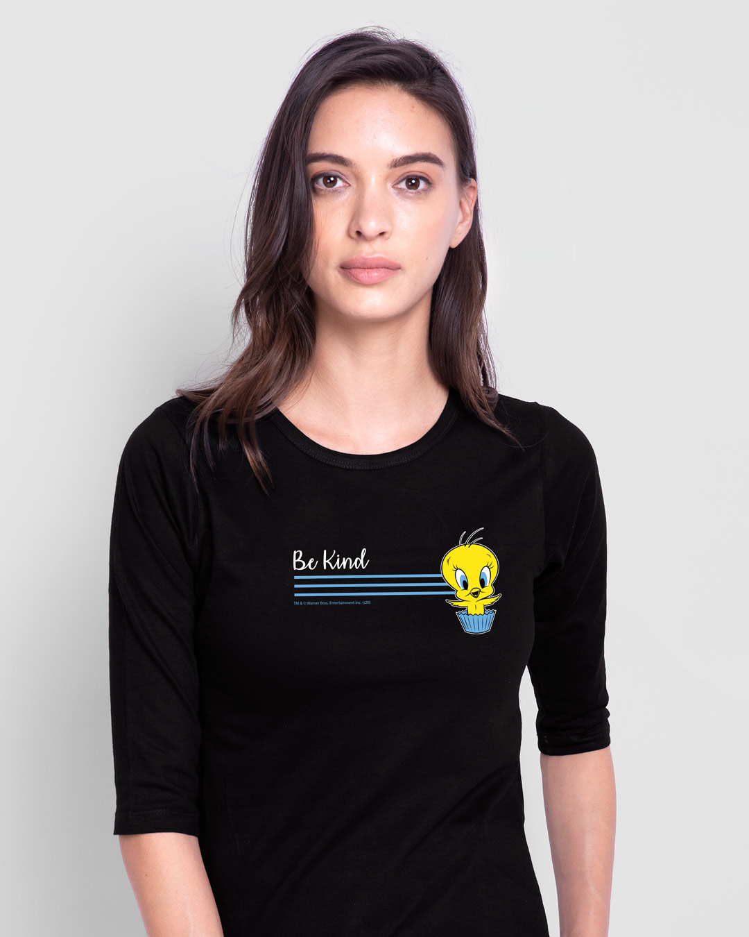 

Be Kind Tweety Round Neck 3/4th Sleeve T-Shirt (LTL) Women' Printed Round Neck 3/4 Sleeve T-Shirts Bewakoof.com, Black
