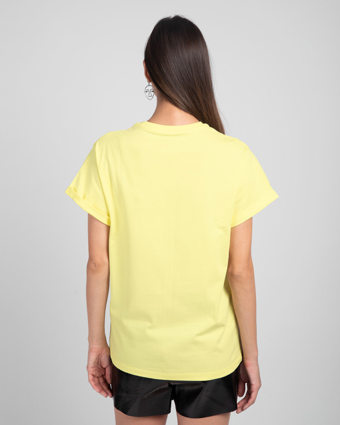Shop Be Positive Minnie Boyfriend T-Shirt (DL) Pastel Yellow-Back