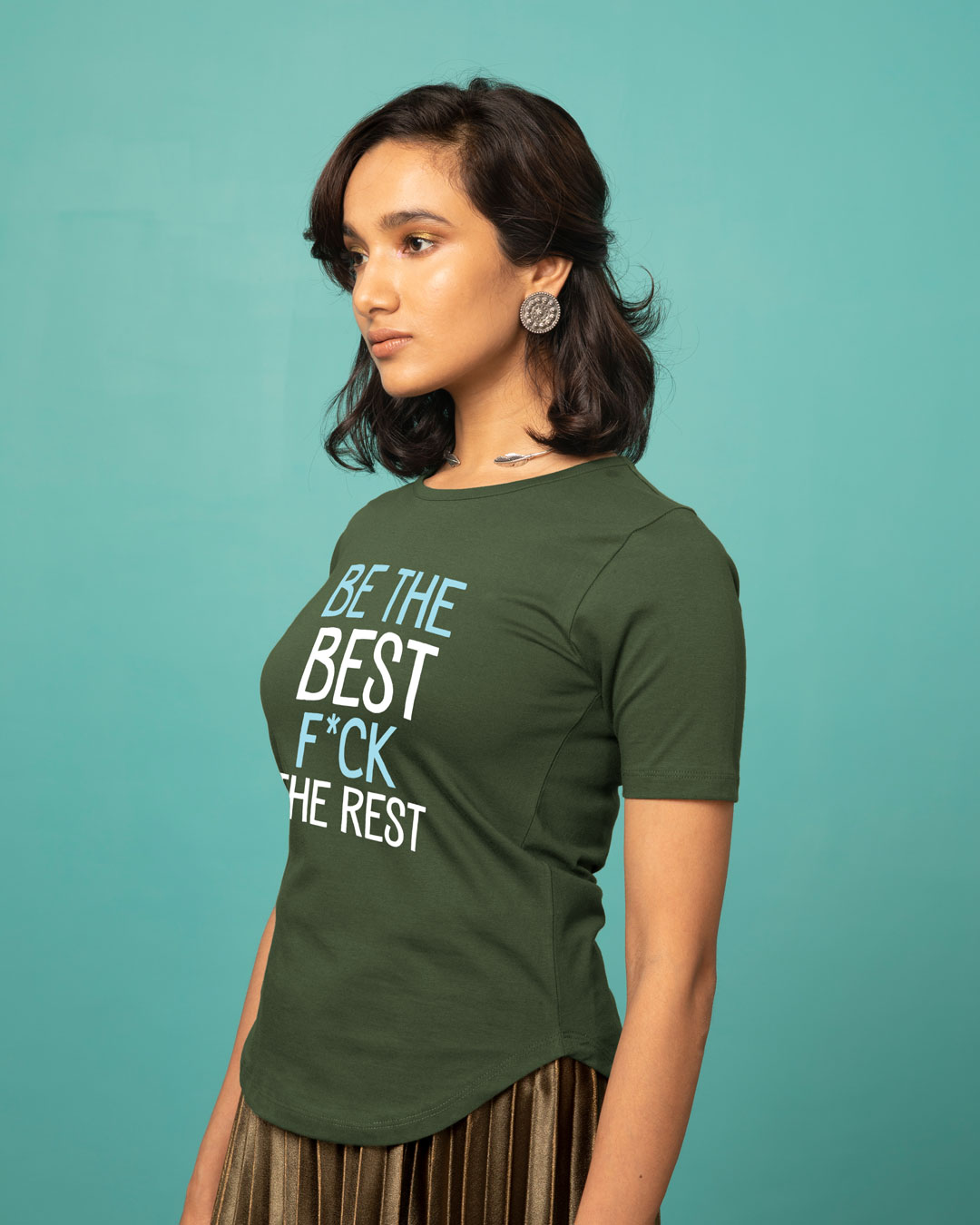 Shop Be The Best Basic Round Hem T-Shirt-Back