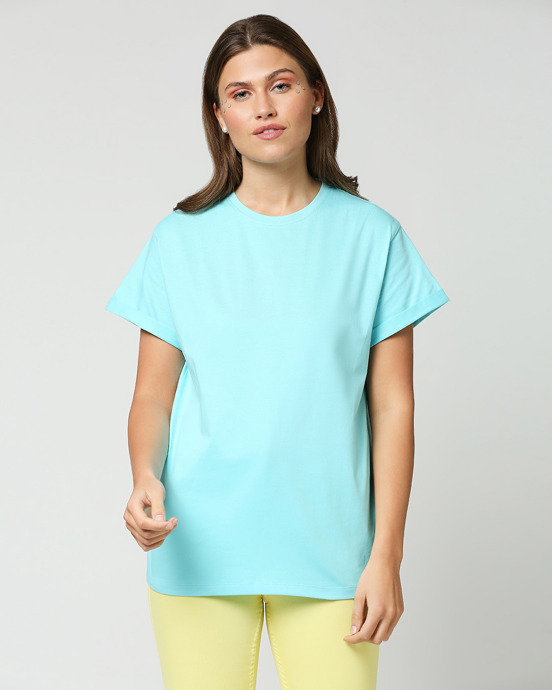 Shop Beach Blue Boyfriend T-Shirt-Back