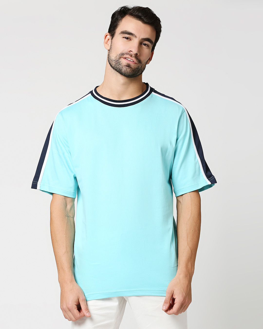 Shop Beach Blue Varsity T-Shirt-Back