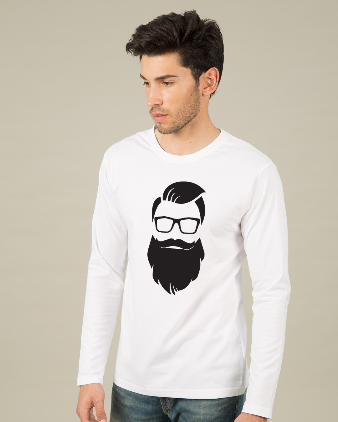 Shop Beard Man Full Sleeve T-Shirt-Back