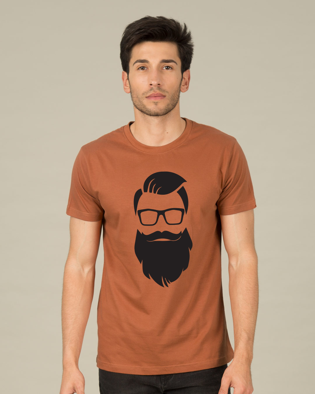 Shop Beard Man Half Sleeve T-Shirt-Back