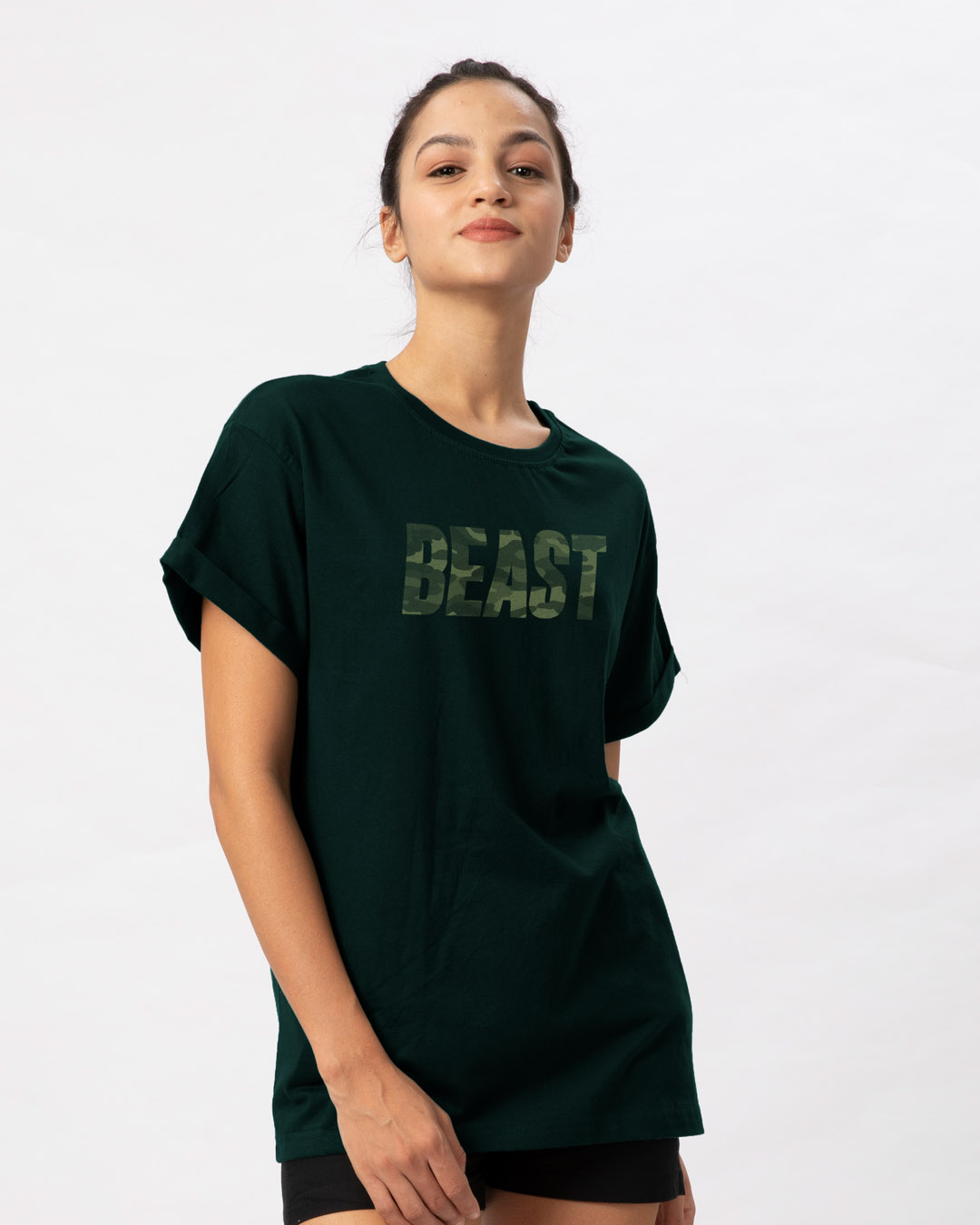 Shop Beast Camouflage Boyfriend T-Shirt-Back