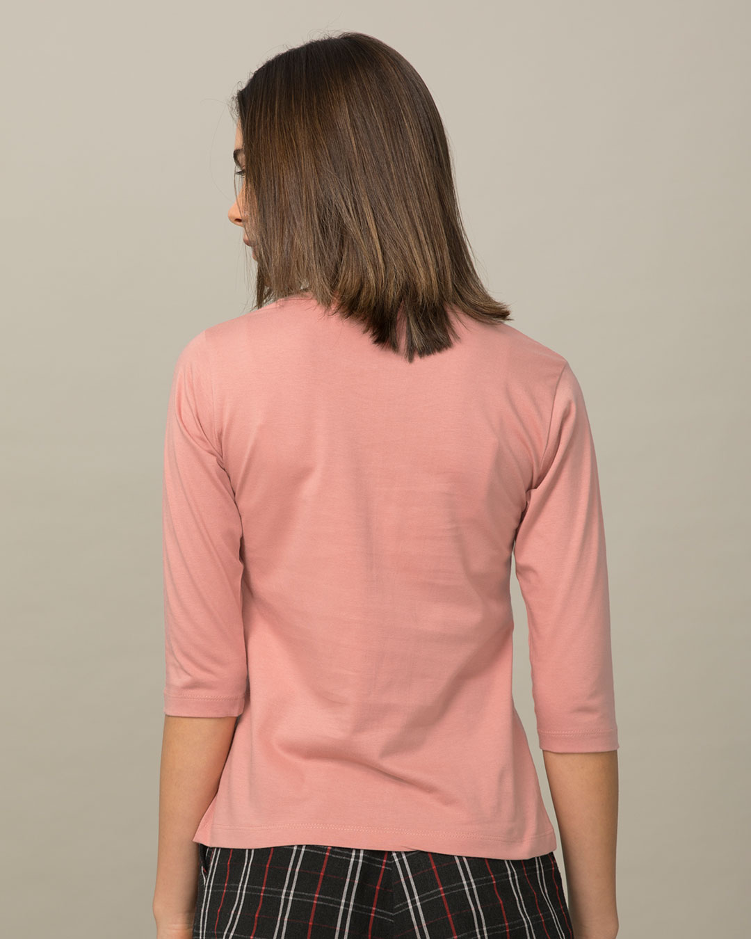 Shop Bee Happy Round Neck 3/4th Sleeve T-Shirt-Back