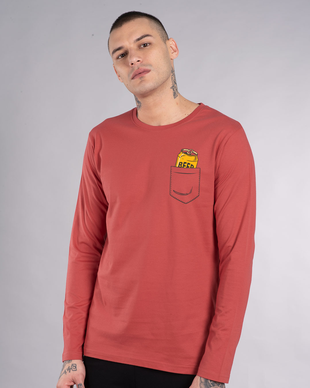 Shop Beer In My Pocket Full Sleeve T-Shirt-Back