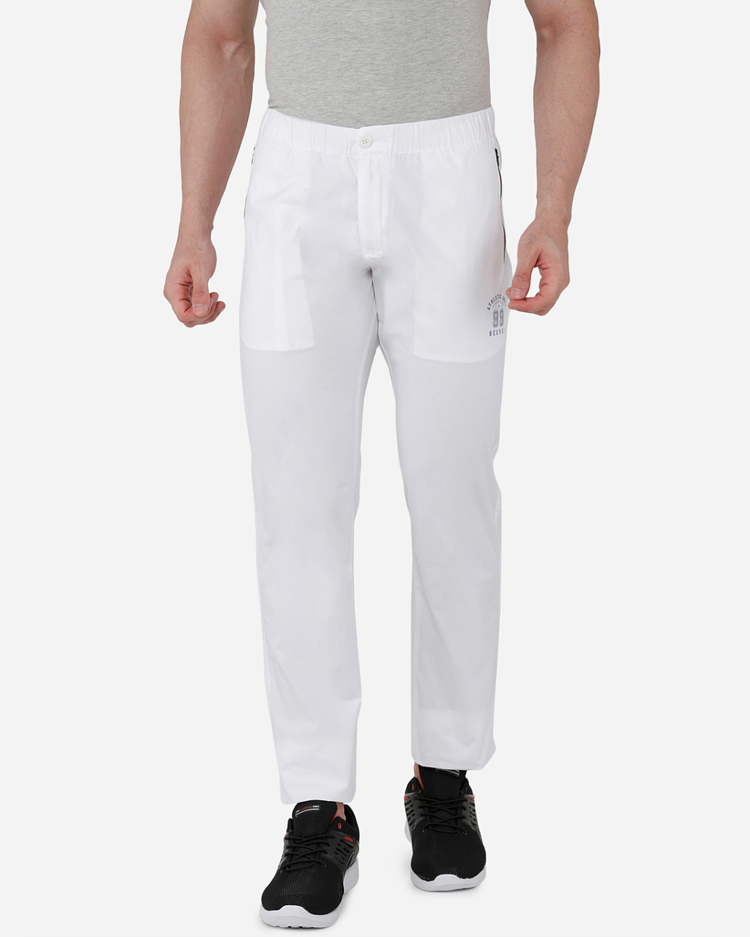 Buy Beevee Men's White Mid-Rise Regular Fit Track Pants Online at Bewakoof