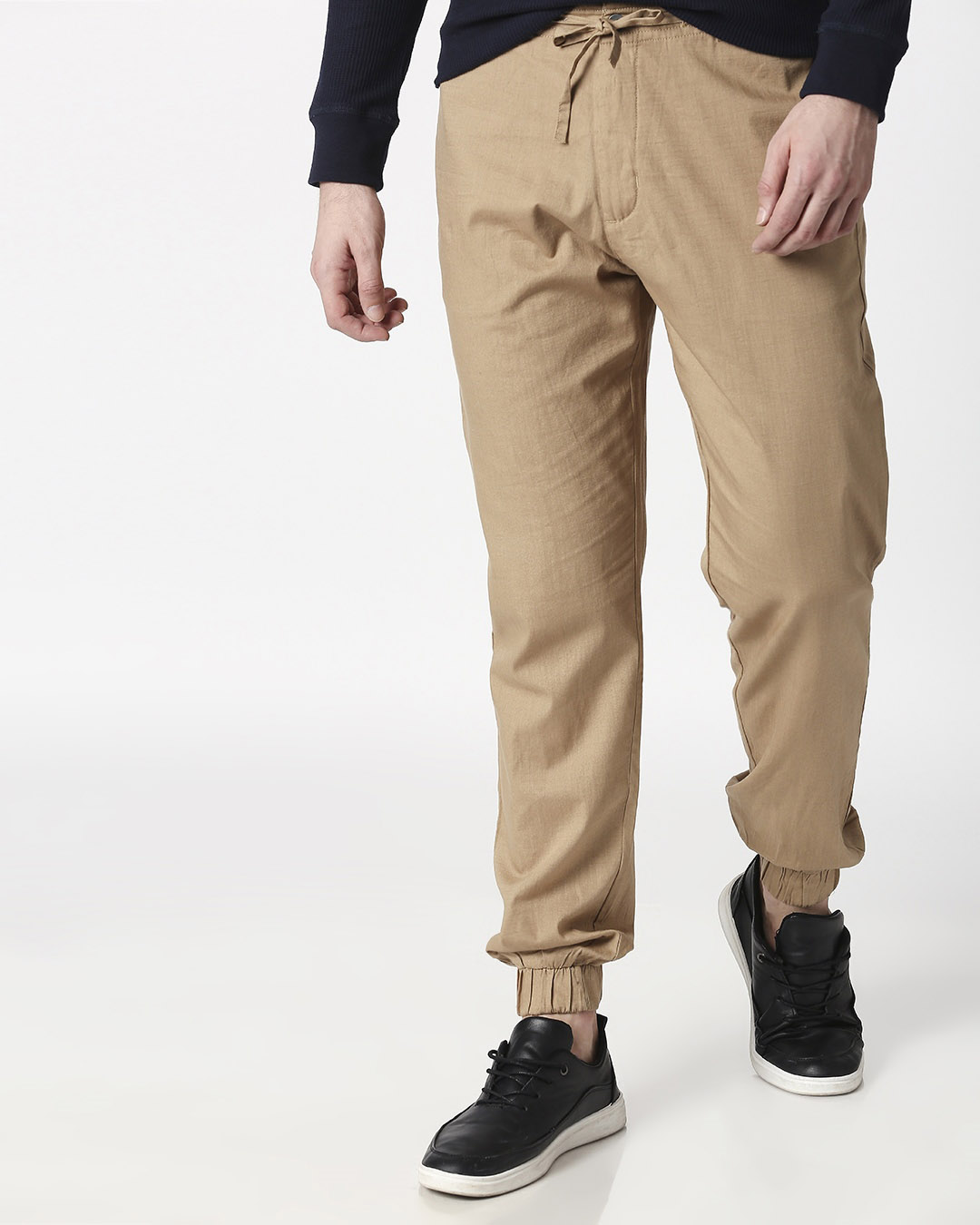 Buy Desert Beige Cotton Jogger Pants for Men Online at Bewakoof