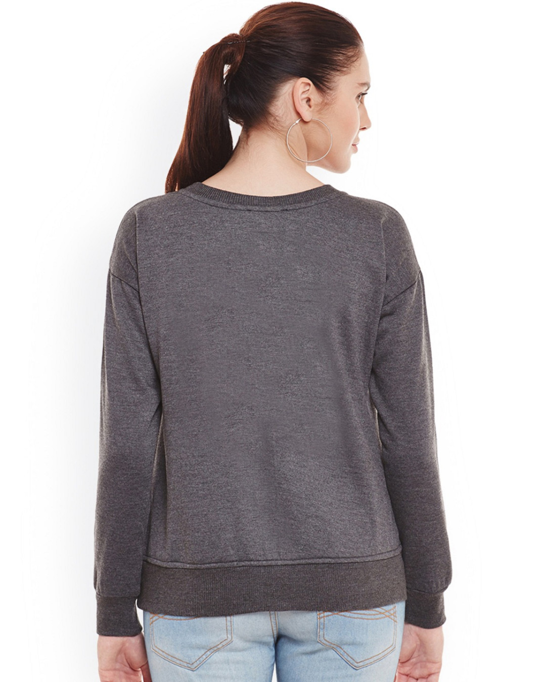 Shop Women's Grey Regular Fit Sweatshirt-Back