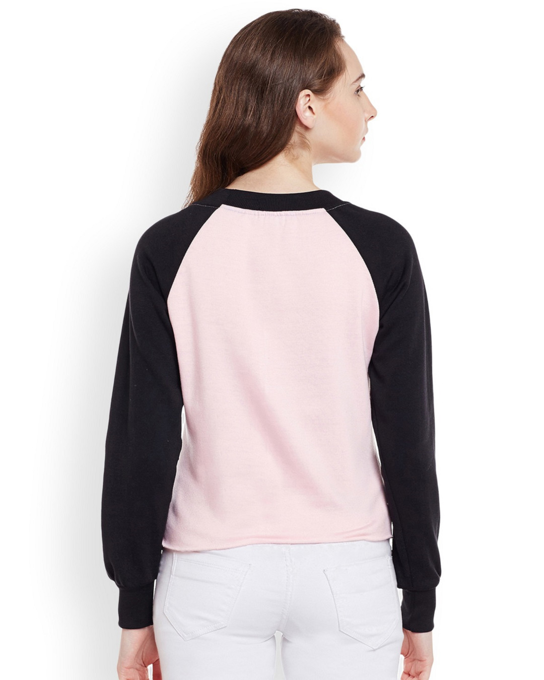 Buy Belle Fille Women S Pink Color Block Regular Fit Sweatshirt Online At Bewakoof