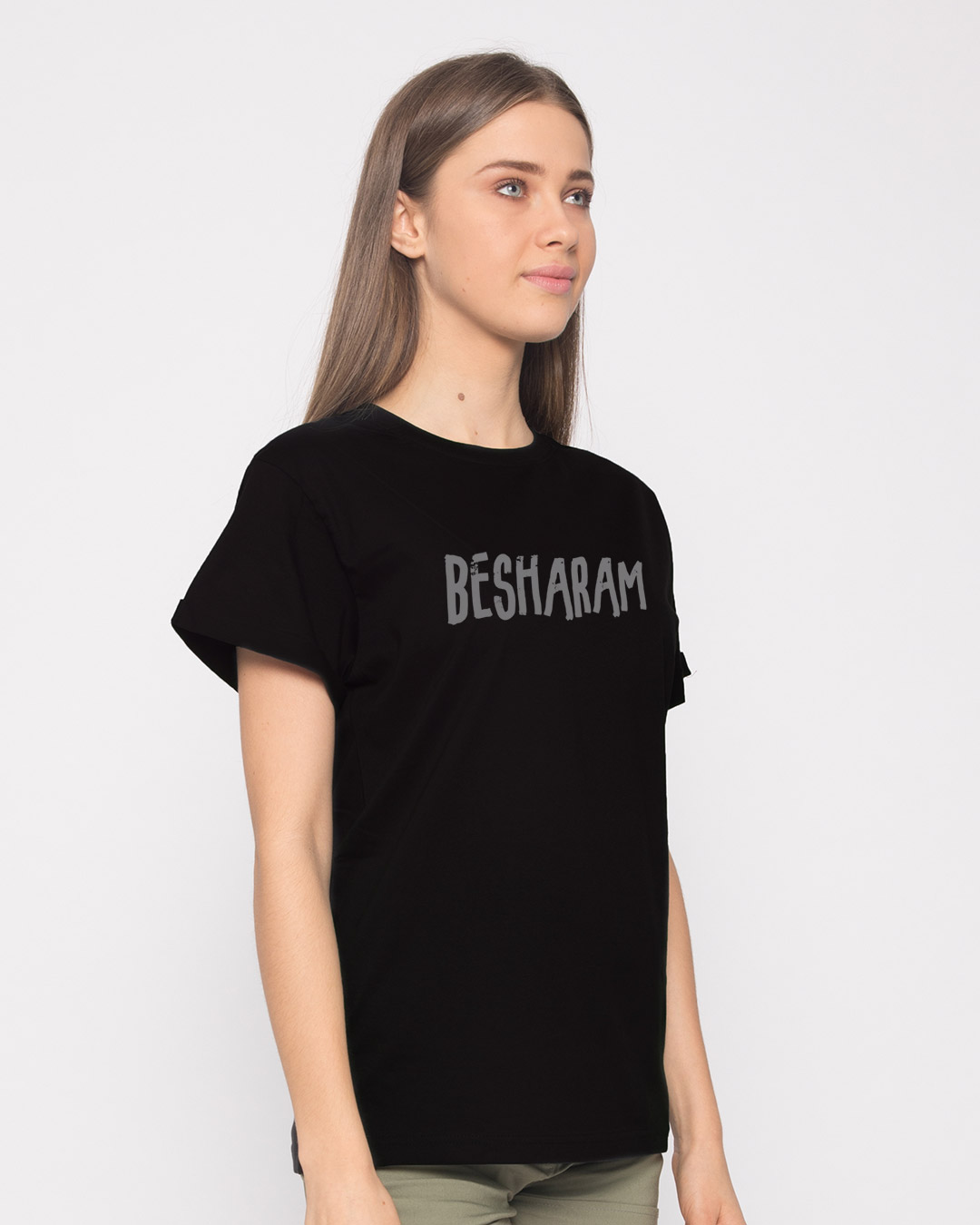 Shop Besharam Boyfriend T-Shirt-Back