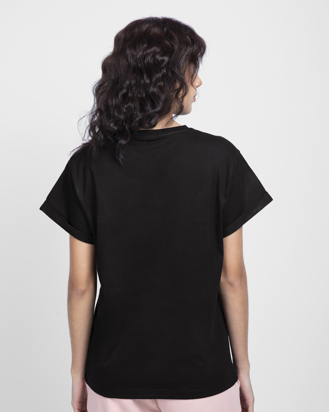 Shop Women's Black Friends Typography Boyfriend T-shirt-Back