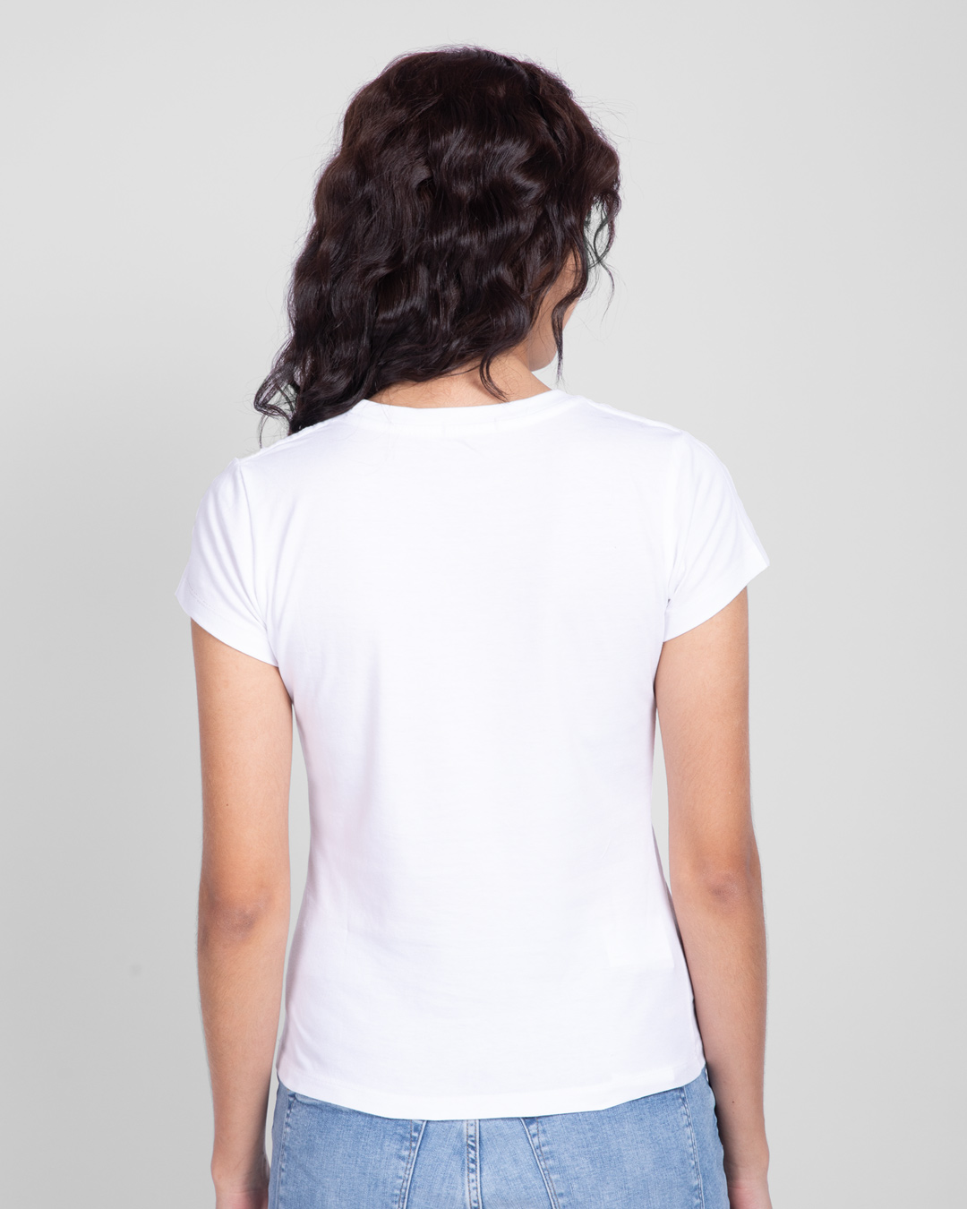Shop Bhaiya ji Smile Women's Printed White T-shirt-Back