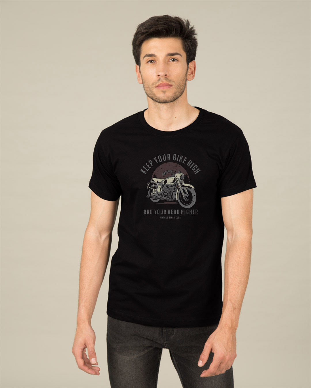 

Bike High Head Higher Half Sleeve T-Shirt Black Men' Printed T-Shirts Bewakoof.com