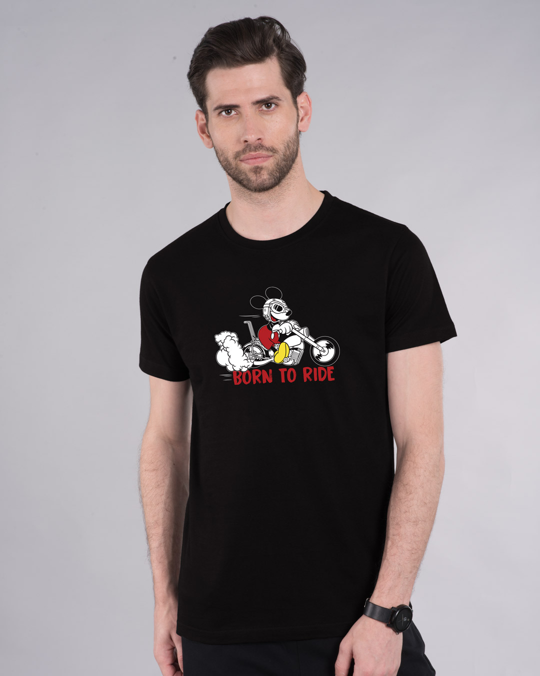 Shop Bike Mickey Half Sleeve T-Shirt (DL)-Back