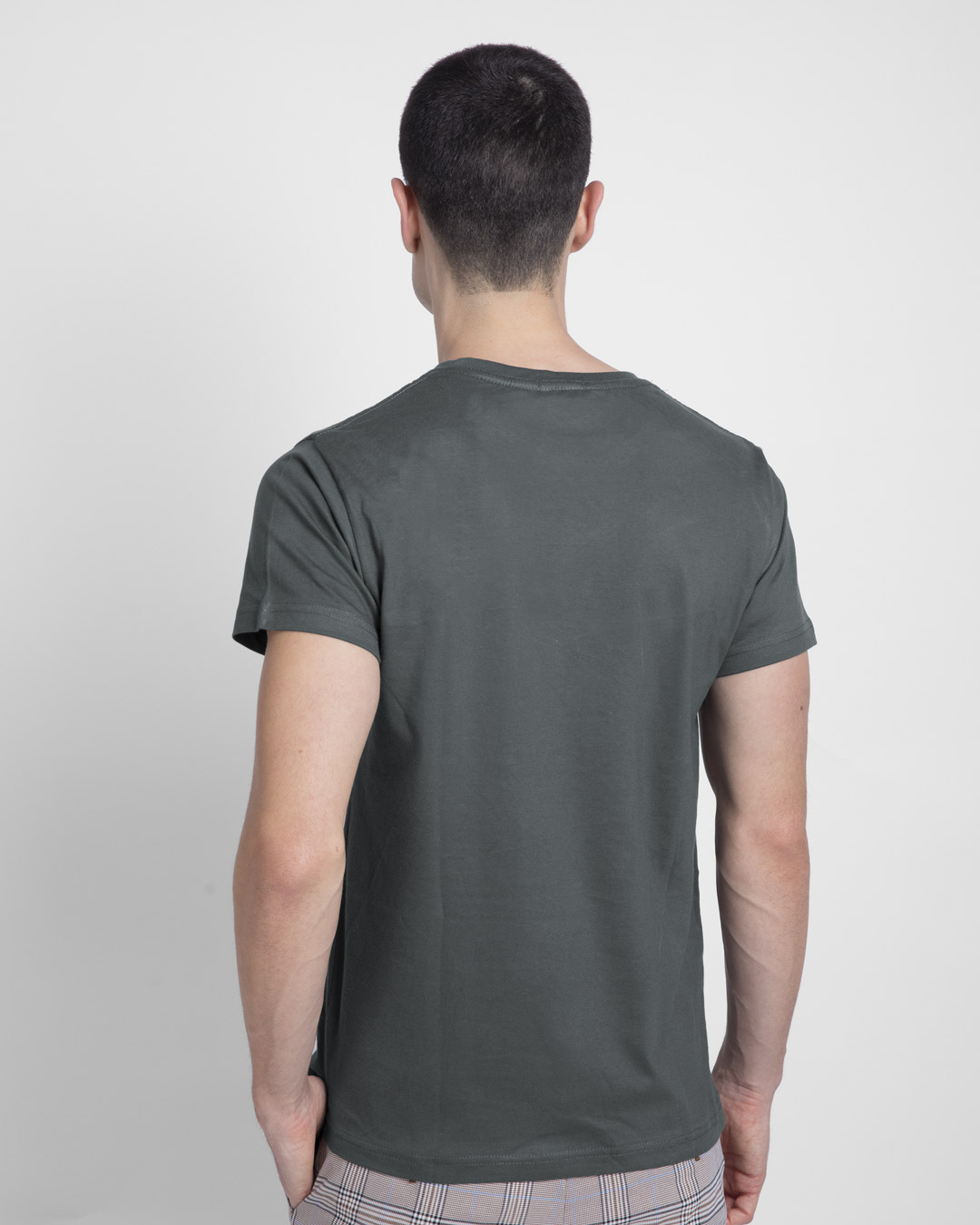 Shop Binod Half Sleeve T-Shirt - Nimbus Grey-Back