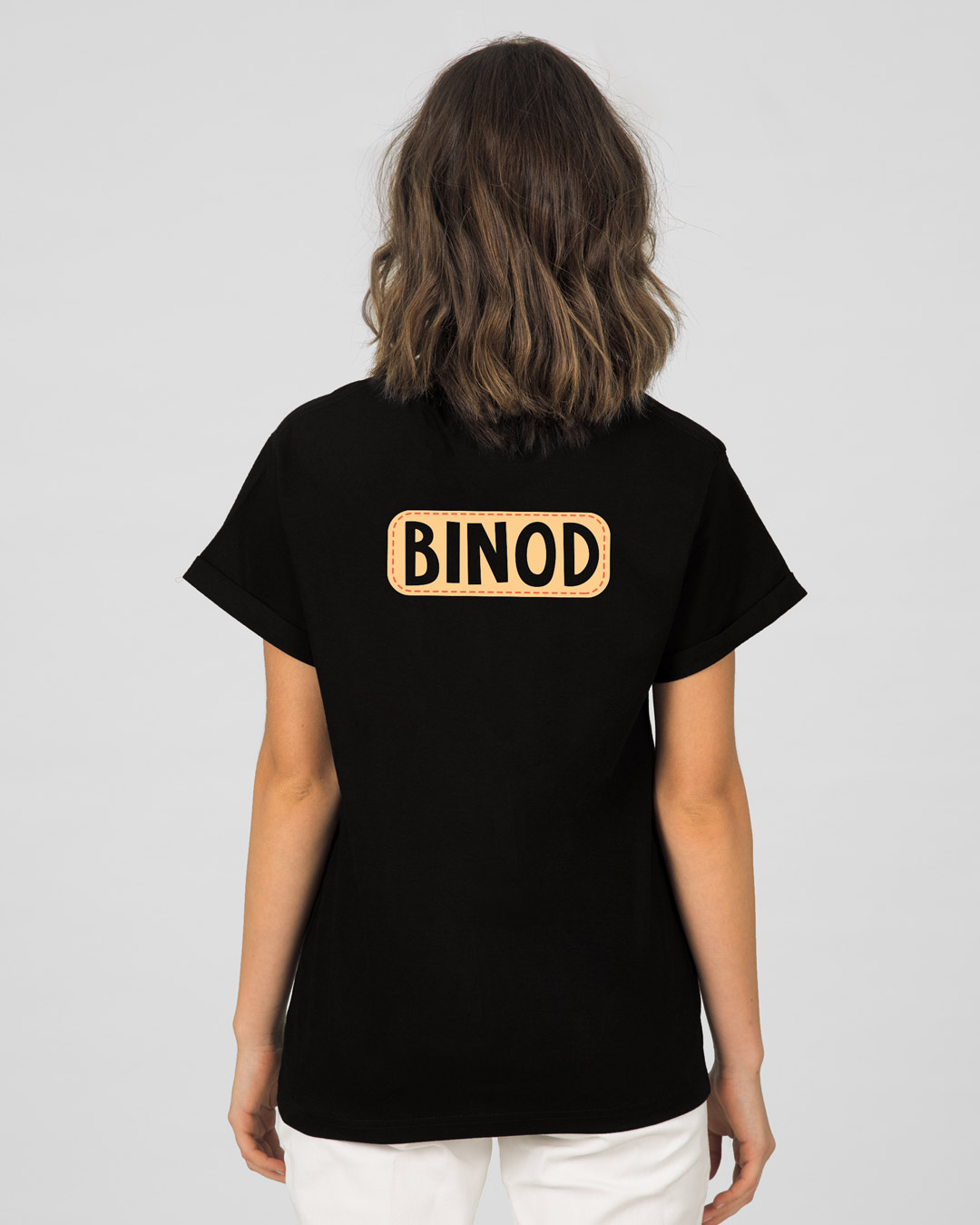 Shop Binod Tha Boyfriend T-Shirt Black-Back