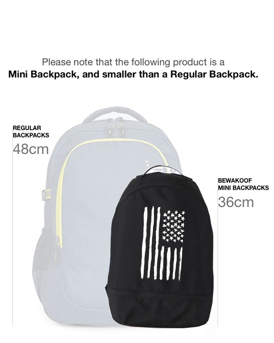 Shop Black & White Usa Small Backpack-Back