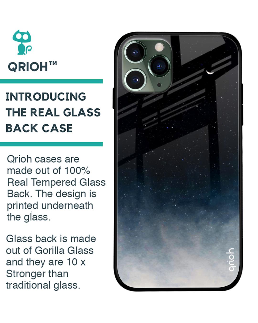Shop Iphone 11 Pro Max Black Aura Glass Case-Back