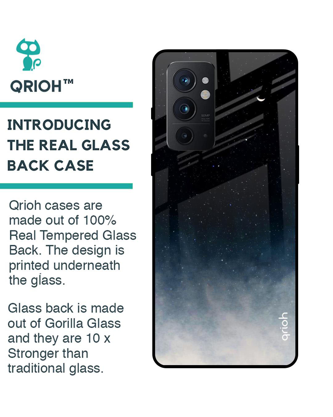 Shop Aura Printed Premium Glass Cover for OnePlus 9RT (Shock Proof, Lightweight)-Back