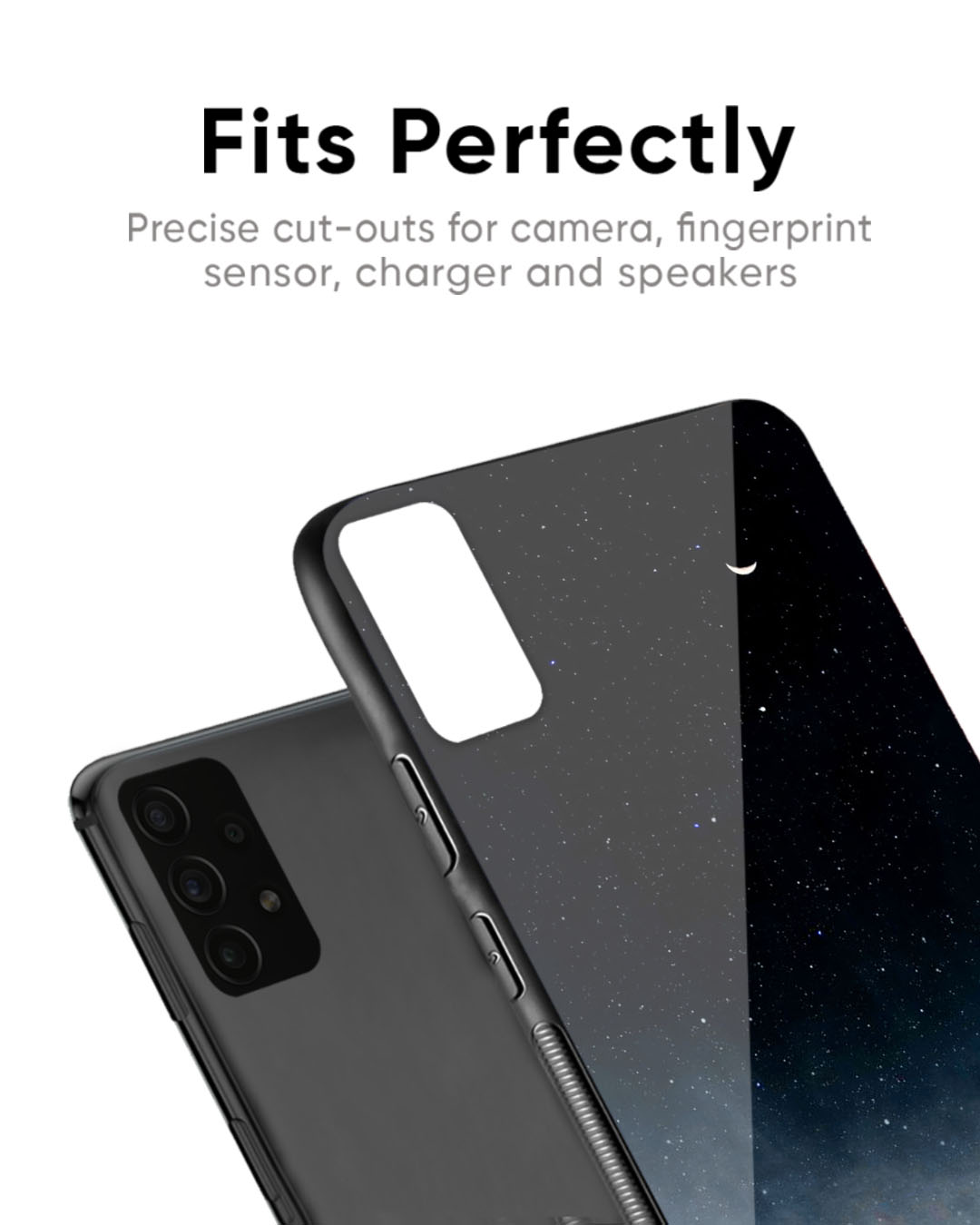 Shop Black Aura Premium Glass Case for Oppo A58 5G (Shock Proof, Scratch Resistant)-Back