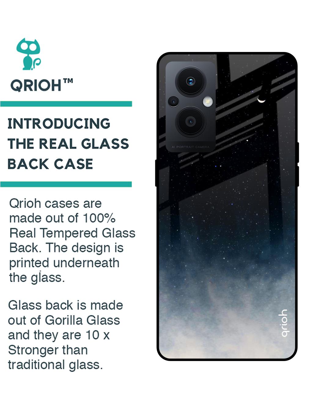 Shop Black Aura Premium Glass Case for Oppo F21s Pro (Shock Proof, Scratch Resistant)-Back