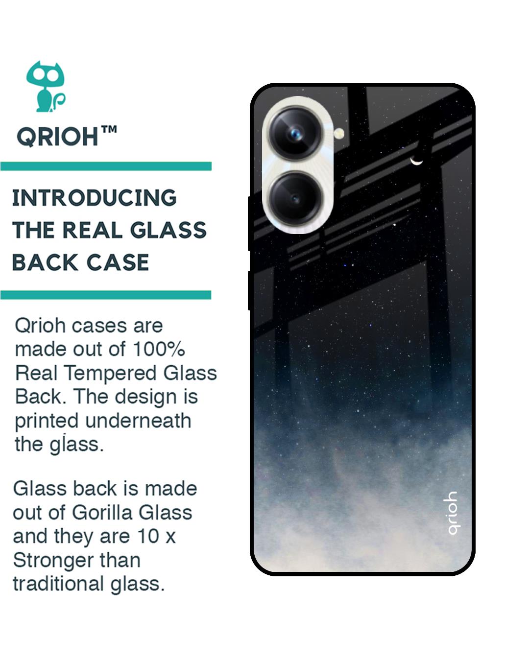 Shop Black Aura Printed Premium Glass Case for Realme 10 Pro 5G (Shock Proof,Scratch Resistant)-Back