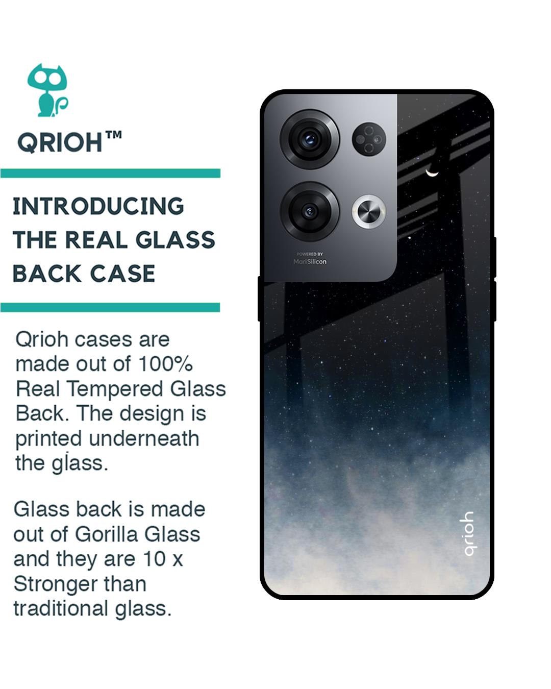 Shop Black Aura Printed Premium Glass Cover for Oppo Reno8 Pro 5G (Shockproof, Light Weight)-Back