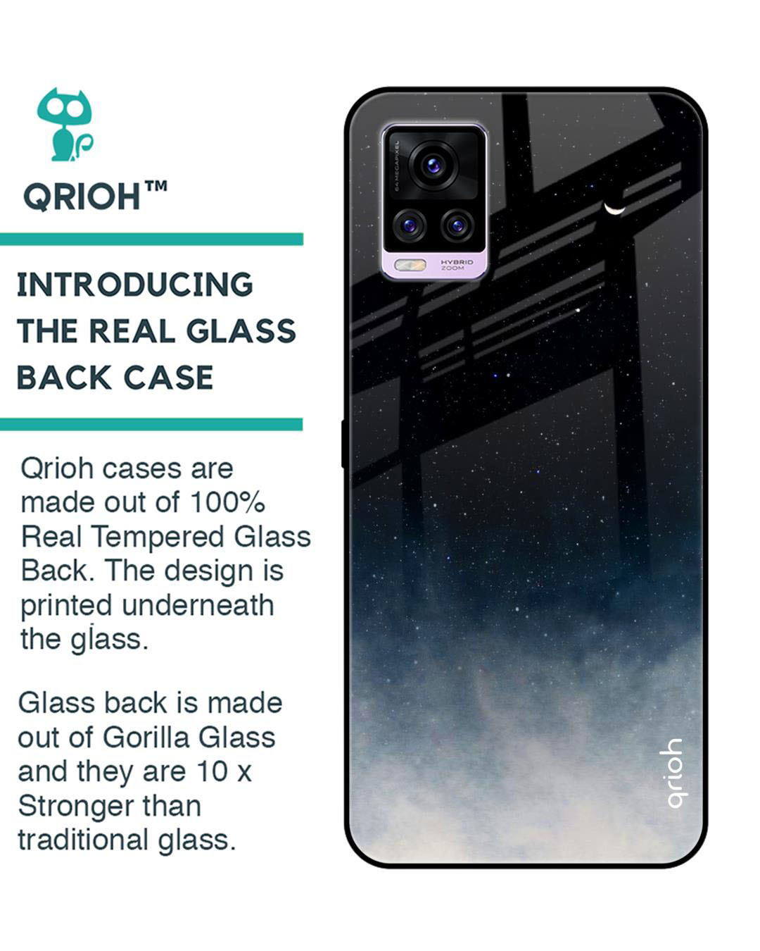 Shop Aura Printed Premium Glass Cover for Vivo V20 (Shock Proof, Lightweight)-Back