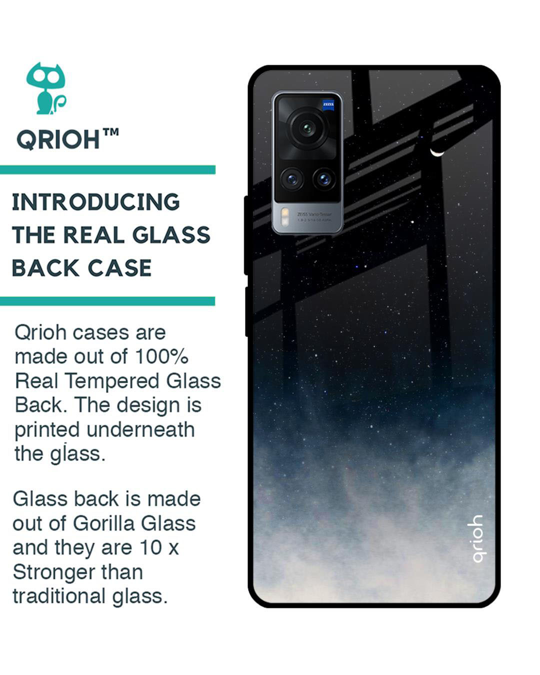 Shop Aura Printed Premium Glass Cover for Vivo X60 (Shock Proof, Lightweight)-Back
