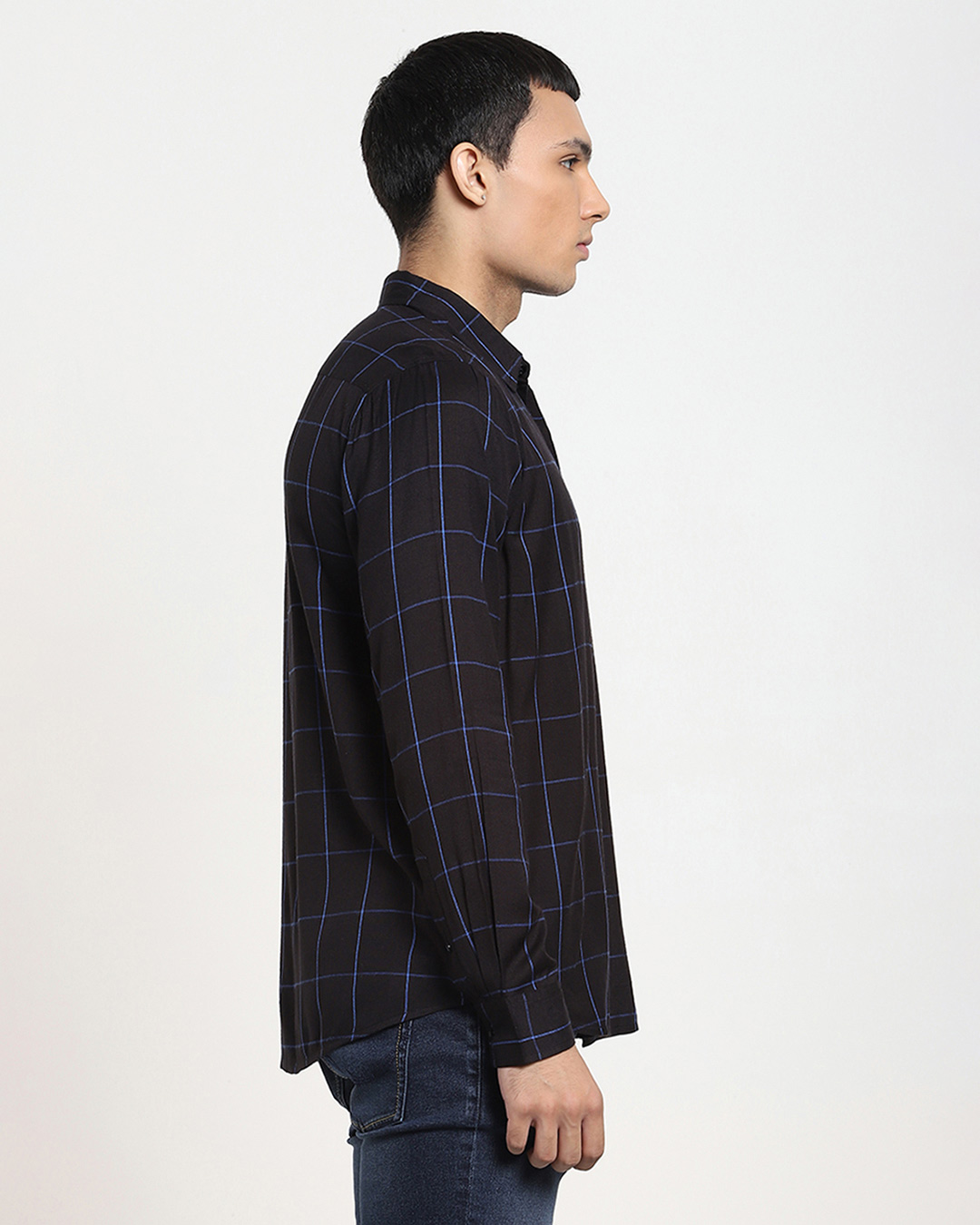 Shop Men's Black Checked Shirt-Back