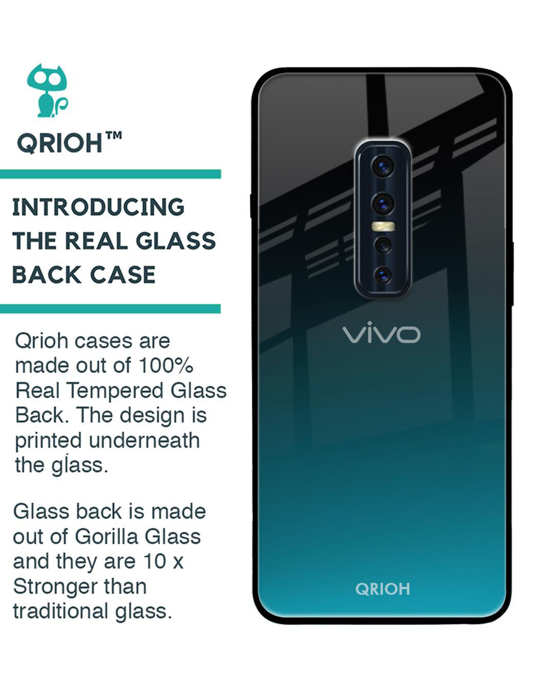Shop Ultramarine Printed Premium Glass Cover for Vivo V17 Pro (Shock Proof, Lightweight)-Back