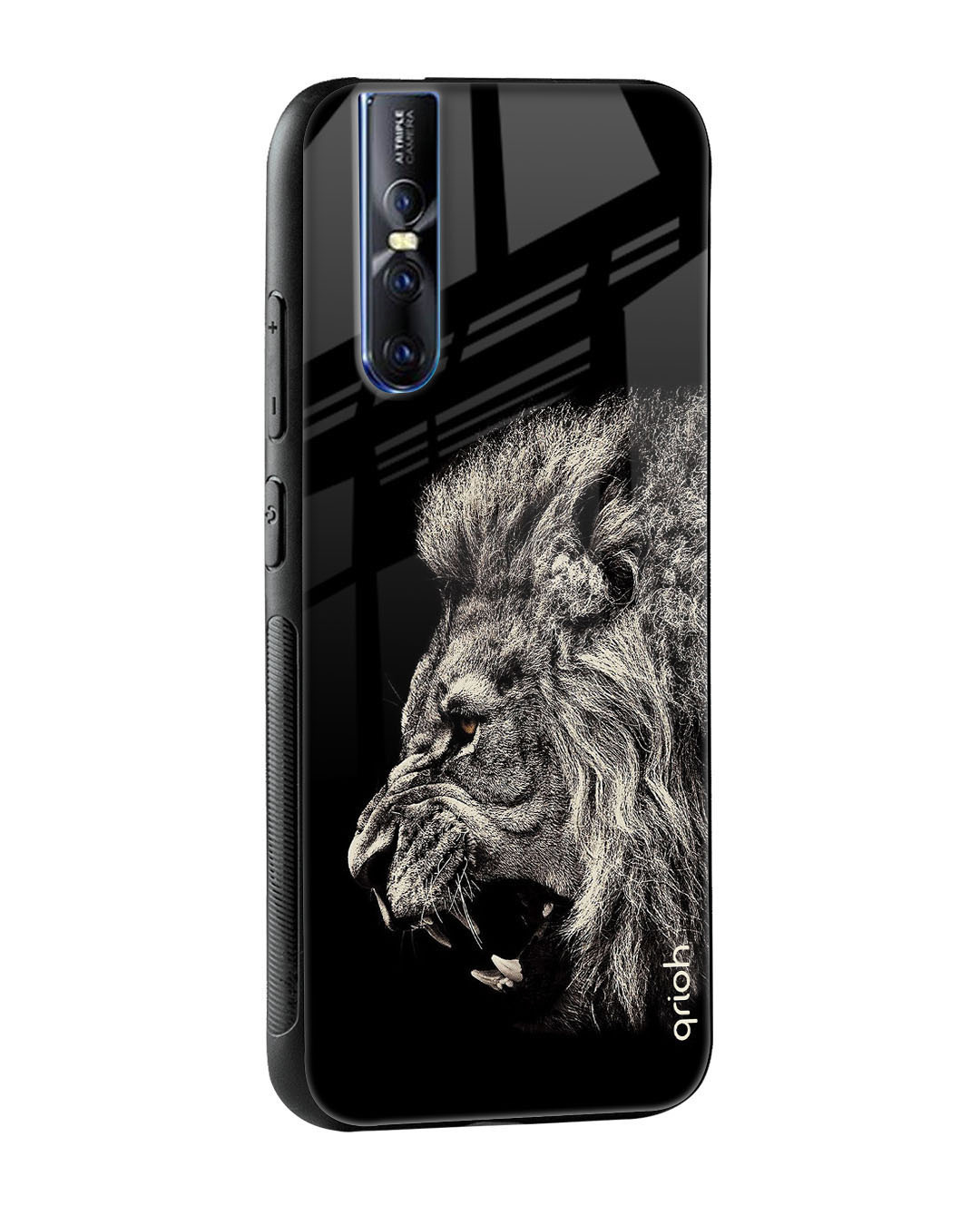 Shop Brave Lion Printed Premium Glass Cover for Vivo V15 Pro (Shock Proof, Lightweight)-Back