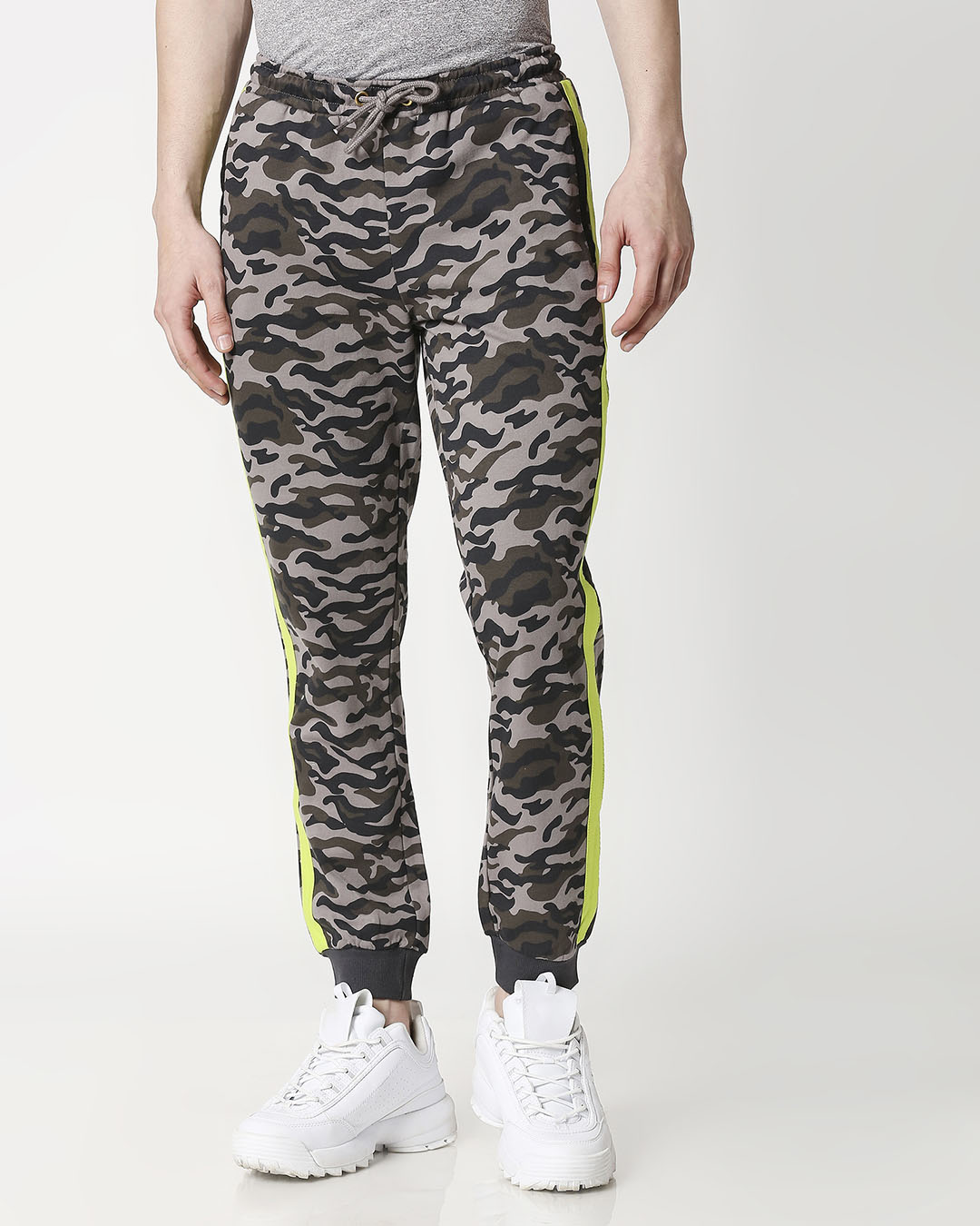 Shop Men's Black Camo Printed Joggers-Back