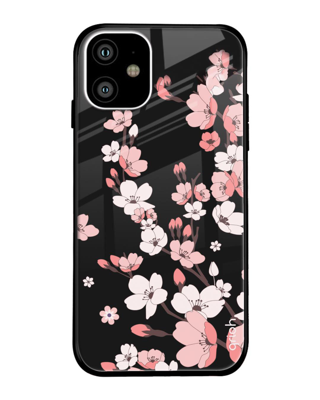 Buy Black Cherry Blossom Premium Glass Case for Apple iPhone 11 (Shock