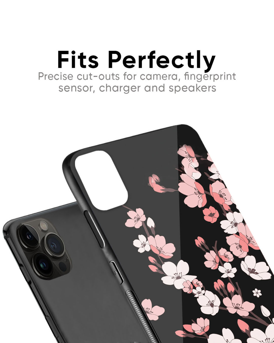 Shop Black Cherry Blossom Premium Glass Case for Apple iPhone 11 (Shock Proof, Scratch Resistant)-Back