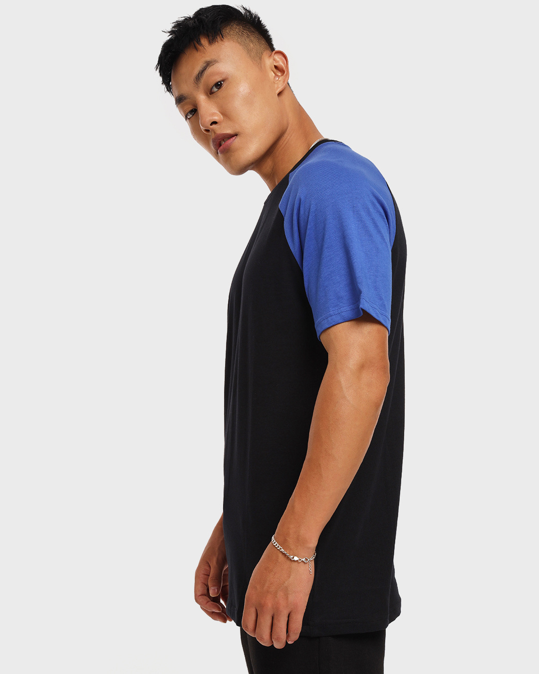 Shop Men's Black & Blue T-shirt-Back
