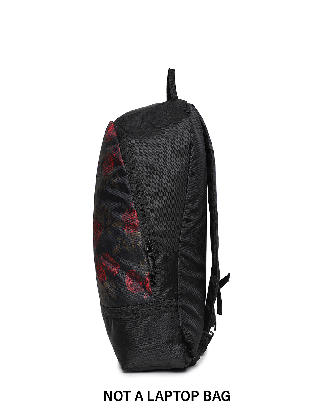 Shop Black Flora Printed Small Backpack-Back