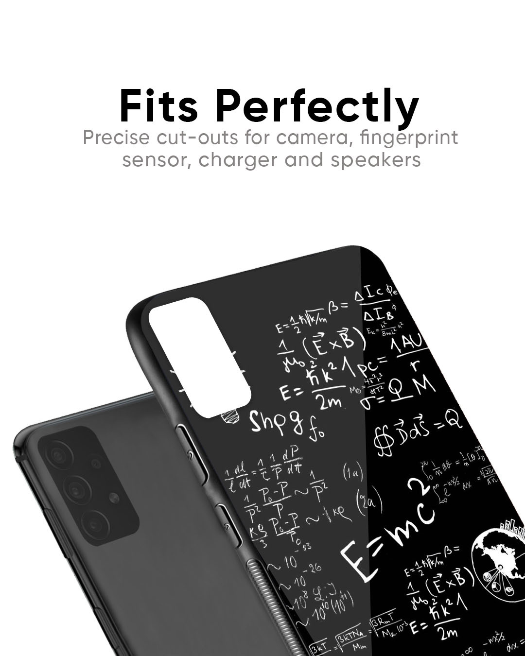 Shop Black Funny Math Printed Glass Back Case for Xiaomi Mi A3-Back