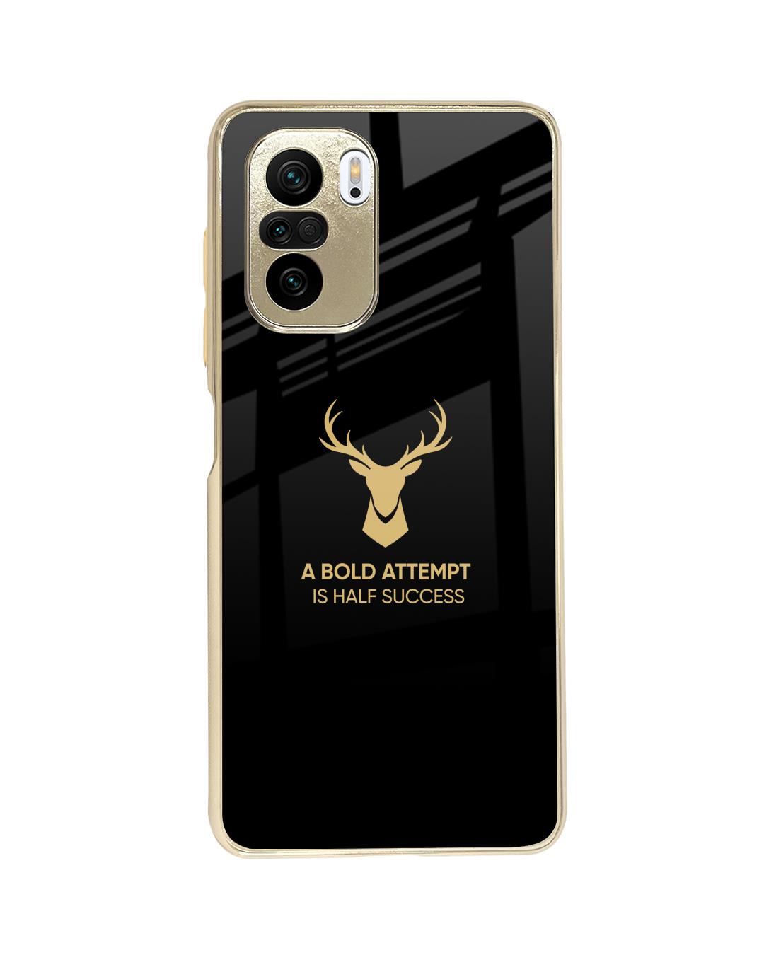 Shop Black Gold Deer Metallic Gold Premium Glass Case for Mi 11X Pro-Back