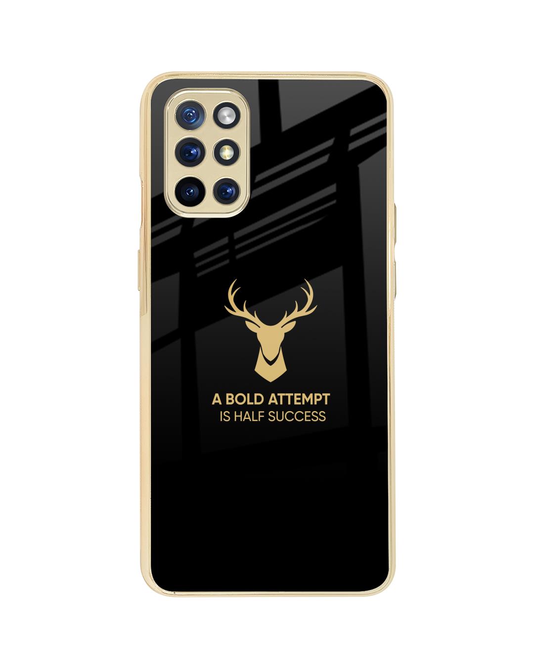 Shop Black Gold Deer Metallic Gold Premium Glass Case for OnePlus 8T-Back